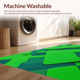Ultra Soft Area Rug, Non Slip, Stain Resistant, Washable Area Rugs for Living Room, Bedroom, Bright Green Educational Kids Carpet with City Design(Green)