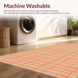 Ultra Soft Area Rug, Non Slip, Stain Resistant, Washable Area Rugs for Living Room, Bedroom, Stylish Light Green Graphic Pattern(Red)