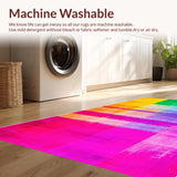 Ultra Soft Area Rug, Non Slip, Stain Resistant, Washable Area Rugs for Living Room, Bedroom, Colorful Abstract Swirl Design(Blue)