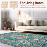 Ultra Soft Area Rug, Non Slip, Stain Resistant, Washable Area Rugs for Living Room, Bedroom, Spiral Stair Treads Covers Pack Stairway Grip(Blue)