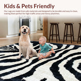 Ultra Soft Area Rug, Non Slip, Stain Resistant, Washable Area Rugs for Living Room, Bedroom, Trendy Animal Pattern Non-Slip Entryway Carpet(Black)