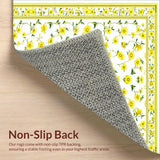 Ultra Soft Area Rug, Non Slip, Stain Resistant, Washable Area Rugs for Living Room, Bedroom, Trendy Grey and Yellow Fusion(Yellow)