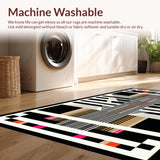 Ultra Soft Area Rug, Non Slip, Stain Resistant, Washable Area Rugs for Living Room, Bedroom, Sleek Abstract Zebra Textures(Black)