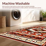 Ultra Soft Area Rug, Non Slip, Stain Resistant, Washable Area Rugs for Living Room, Bedroom, Bold Earthy Abstract Visuals(Red)