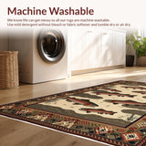 Ultra Soft Area Rug, Non Slip, Stain Resistant, Washable Area Rugs for Living Room, Bedroom, Rustic Earthy Animal Print(Beige)