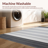 Ultra Soft Area Rug, Non Slip, Stain Resistant, Washable Area Rugs for Living Room, Bedroom, Sophisticated Diamond Motif Accent(Gray)