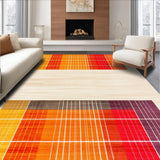 Ultra Soft Area Rug, Non Slip, Stain Resistant, Washable Area Rugs for Living Room, Bedroom, Playful Geometric Color Burst Design(Orange)