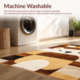 Ultra Soft Area Rug, Non Slip, Stain Resistant, Washable Area Rugs for Living Room, Bedroom, Cute Fluffy Bear Motif(Brown)