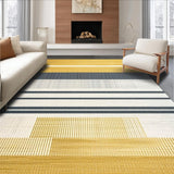 Ultra Soft Area Rug, Non Slip, Stain Resistant, Washable Area Rugs for Living Room, Bedroom, Sleek Modern Geometric Fusion(Gold)