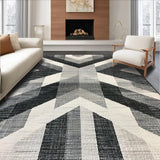 Ultra Soft Area Rug, Non Slip, Stain Resistant, Washable Area Rugs for Living Room, Bedroom, Entry Rug: Woven Graphic Lines Floor Art Doormat(Gray)