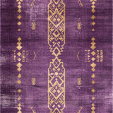 Ultra Soft Area Rug, Non Slip, Stain Resistant, Washable Area Rugs for Living Room, Bedroom, Charming Distressed Geometric Flair(Purple)