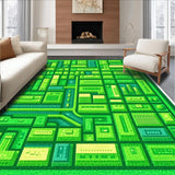 Ultra Soft Area Rug, Non Slip, Stain Resistant, Washable Area Rugs for Living Room, Bedroom, City-Themed Green Toddler Playroom Educational Carpet(Green)