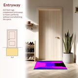 Ultra Soft Area Rug, Non Slip, Stain Resistant, Washable Area Rugs for Living Room, Bedroom, Stylized Retro Gradient Visuals(Pink)