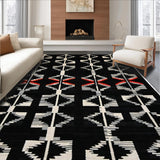 Ultra Soft Area Rug, Non Slip, Stain Resistant, Washable Area Rugs for Living Room, Bedroom, Rustic Textured Zebra Inspiration(Black)