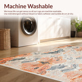 Ultra Soft Area Rug, Non Slip, Stain Resistant, Washable Area Rugs for Living Room, Bedroom, Geometric Butterfly for(Orange)