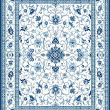 Ultra Soft Area Rug, Non Slip, Stain Resistant, Washable Area Rugs for Living Room, Bedroom, Sophisticated Colorful Plant Patterns(White)
