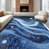 Ultra Soft Area Rug, Non Slip, Stain Resistant, Washable Area Rugs for Living Room, Bedroom, Mythical Sea Monster Rug With Swirling Tentacle Artwork Design(Blue)