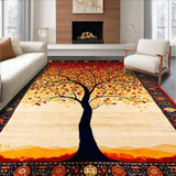 Ultra Soft Area Rug, Non Slip, Stain Resistant, Washable Area Rugs for Living Room, Bedroom, Bold Artistic Nature Print(Red)