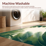Ultra Soft Area Rug, Non Slip, Stain Resistant, Washable Area Rugs for Living Room, Bedroom, Exotic Palm Haven Area Green Beige Leafy(Green)