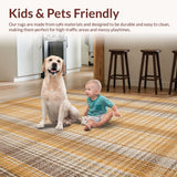 Ultra Soft Area Rug, Non Slip, Stain Resistant, Washable Area Rugs for Living Room, Bedroom, Inviting Subtle Textural Design(Gold)