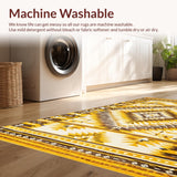 Ultra Soft Area Rug, Non Slip, Stain Resistant, Washable Area Rugs for Living Room, Bedroom, Contemporary Southwestern Print Style(Yellow)