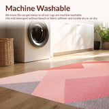 Ultra Soft Area Rug, Non Slip, Stain Resistant, Washable Area Rugs for Living Room, Bedroom, Blush Pink Geometric Living Room 3D Texture Rug(Pink)