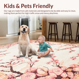 Ultra Soft Area Rug, Non Slip, Stain Resistant, Washable Area Rugs for Living Room, Bedroom, Whimsical Light Peach Dot Arrangement(Pink)
