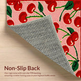 Ultra Soft Area Rug, Non Slip, Stain Resistant, Washable Area Rugs for Living Room, Bedroom, Charming Red and Green Theme(Red)