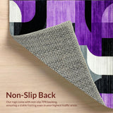 Ultra Soft Area Rug, Non Slip, Stain Resistant, Washable Area Rugs for Living Room, Bedroom, Artistic Color Block Arrangement(Purple)