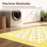 Ultra Soft Area Rug, Non Slip, Stain Resistant, Washable Area Rugs for Living Room, Bedroom, Sleek Modern Aesthetic in Soft Pastels(White)
