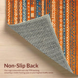 Ultra Soft Area Rug, Non Slip, Stain Resistant, Washable Area Rugs for Living Room, Bedroom, Modern Ethnic Tiled Design(Orange)