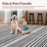 Ultra Soft Area Rug, Non Slip, Stain Resistant, Washable Area Rugs for Living Room, Bedroom, Stylish Entryway Carpet(Black)