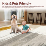 Ultra Soft Area Rug, Non Slip, Stain Resistant, Washable Area Rugs for Living Room, Bedroom, Artful Rustic Medallion Theme(Beige)