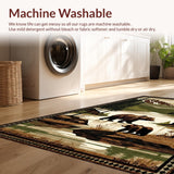 Ultra Soft Area Rug, Non Slip, Stain Resistant, Washable Area Rugs for Living Room, Bedroom, Chic Earth Tone Animal Patterns(Brown)