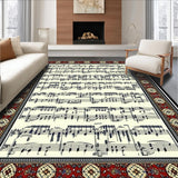 Ultra Soft Area Rug, Non Slip, Stain Resistant, Washable Area Rugs for Living Room, Bedroom, Bold Retro Rhythm Pattern Aesthetic(Red)
