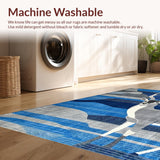 Ultra Soft Area Rug, Non Slip, Stain Resistant, Washable Area Rugs for Living Room, Bedroom, Striking Textured Animal Print(Blue)