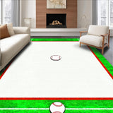 Ultra Soft Area Rug, Non Slip, Stain Resistant, Washable Area Rugs for Living Room, Bedroom, Sporty Graphic Red Accent(White)