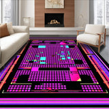 Ultra Soft Area Rug, Non Slip, Stain Resistant, Washable Area Rugs for Living Room, Bedroom, Energetic Vintage Pixelated Style(Pink)
