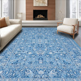Ultra Soft Area Rug, Non Slip, Stain Resistant, Washable Area Rugs for Living Room, Bedroom, Cute Preppy Room Decor(Blue)