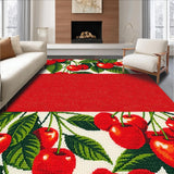 Ultra Soft Area Rug, Non Slip, Stain Resistant, Washable Area Rugs for Living Room, Bedroom, Charming Whimsical Fruit Pattern(Red)
