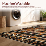 Ultra Soft Area Rug, Non Slip, Stain Resistant, Washable Area Rugs for Living Room, Bedroom, Vivid Abstract Ogee Pattern(Brown)
