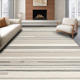 Ultra Soft Area Rug, Non Slip, Stain Resistant, Washable Area Rugs for Living Room, Bedroom, Sophisticated Minimalist Striped Palette(Gray)