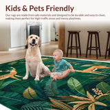 Ultra Soft Area Rug, Non Slip, Stain Resistant, Washable Area Rugs for Living Room, Bedroom, Chic Vintage Animal Aesthetic(Green)