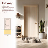 Ultra Soft Area Rug, Non Slip, Stain Resistant, Washable Area Rugs for Living Room, Bedroom, Modern Soft Neutral Geometric Shapes(Beige)