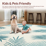 Ultra Soft Area Rug, Non Slip, Stain Resistant, Washable Area Rugs for Living Room, Bedroom, Rustic Tropical Textured Appeal(Ivory)