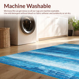 Ultra Soft Area Rug, Non Slip, Stain Resistant, Washable Area Rugs for Living Room, Bedroom, Serene Pastel Tie-Dye Effect(Blue)