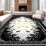 Ultra Soft Area Rug, Non Slip, Stain Resistant, Washable Area Rugs for Living Room, Bedroom, Luxurious Dark Fantasy Rug(White)