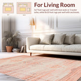 Ultra Soft Area Rug, Non Slip, Stain Resistant, Washable Area Rugs for Living Room, Bedroom, Cozy Southwestern Textured Elements(Orange)