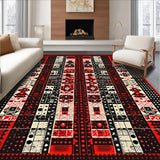 Ultra Soft Area Rug, Non Slip, Stain Resistant, Washable Area Rugs for Living Room, Bedroom, Vibrant Playful Pattern Display(Black)
