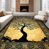 Ultra Soft Area Rug, Non Slip, Stain Resistant, Washable Area Rugs for Living Room, Bedroom, Vibrant Earthy Aesthetic Charm(Gold)